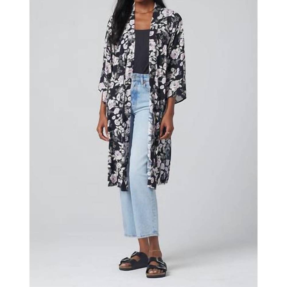 NEW SALTWATER LUXE polly floral kimono in black